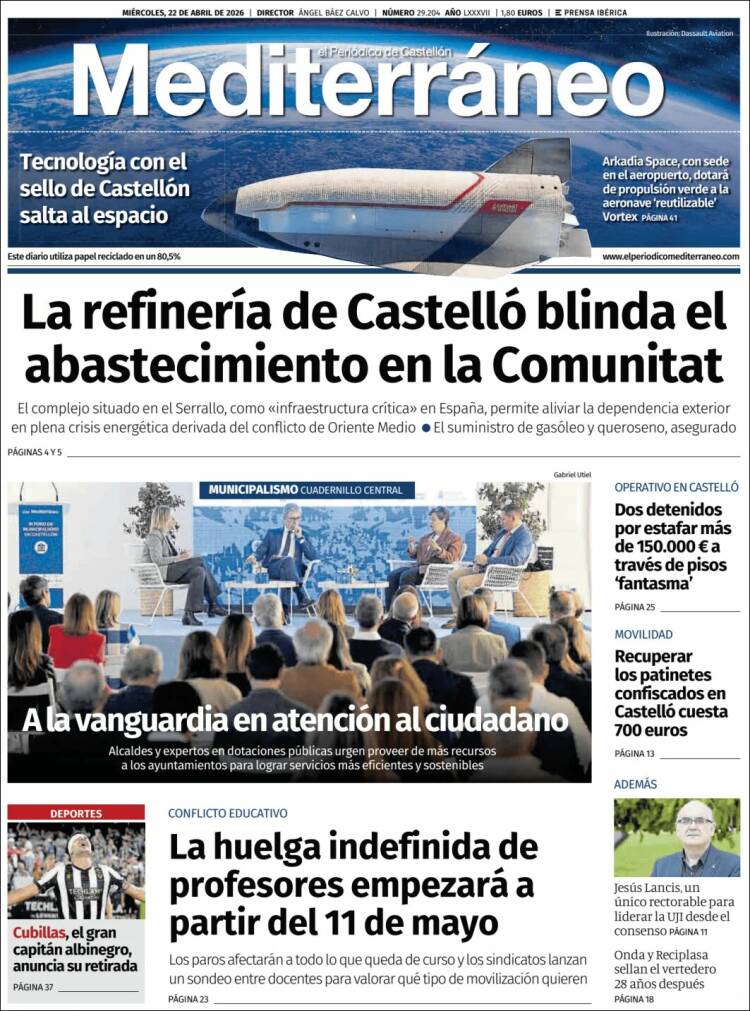 Portada de El Periódico Mediterraneo (Espa&ntilde;a)
