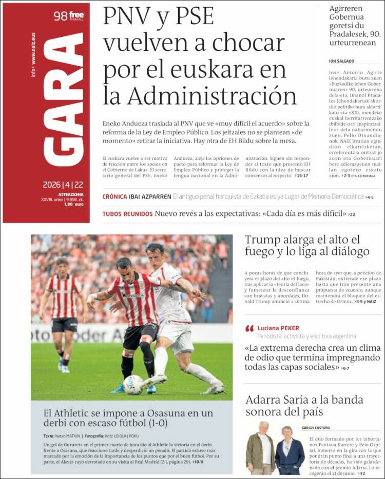 Portada de Gara (Espa&ntilde;a)