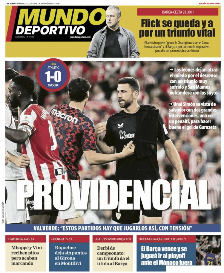 Portada de Mundo Deportivo Bizkaia (Espa&ntilde;a)
