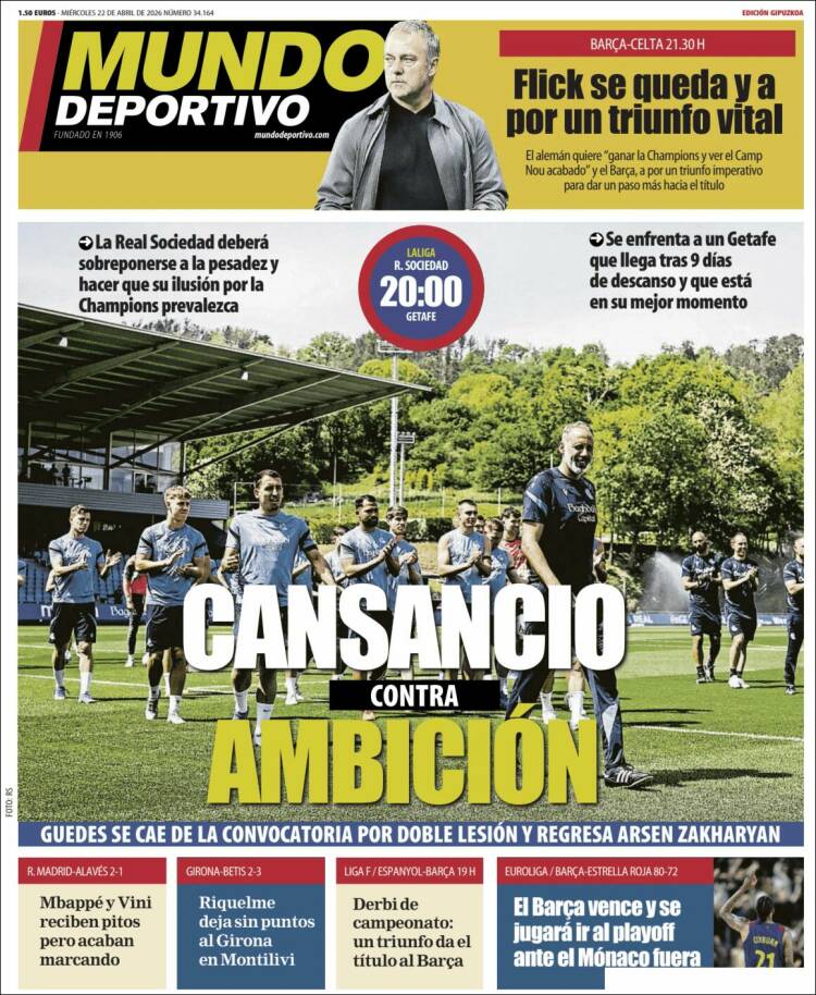 Portada de Mundo Deportivo Gipuzkoa (Espa&ntilde;a)