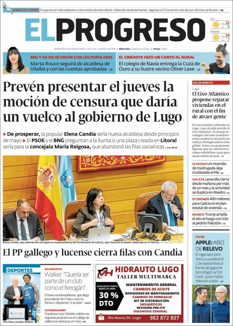 Portada de El Progreso (Espa&ntilde;a)