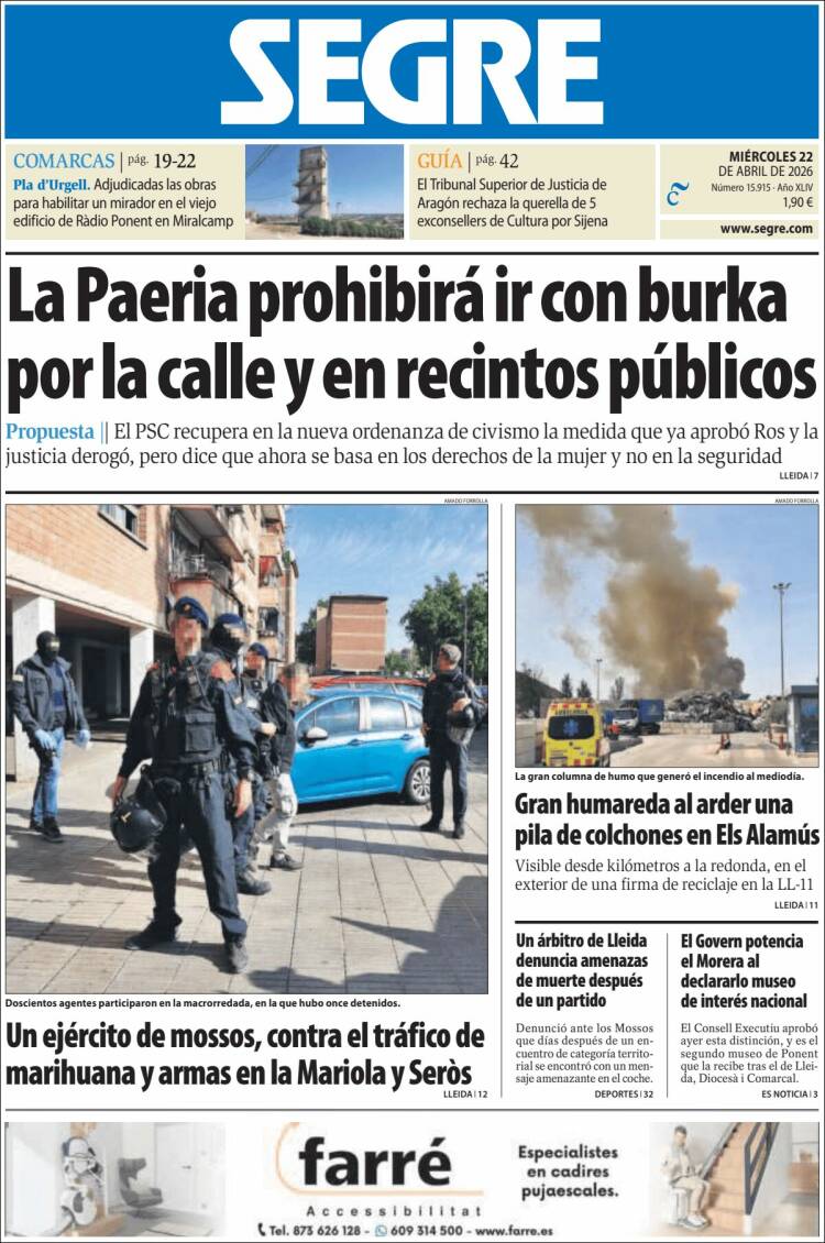 Portada de Segre  (Espa&ntilde;a)