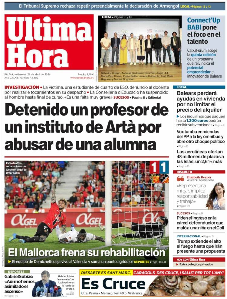 Portada de Última Hora (Espa&ntilde;a)