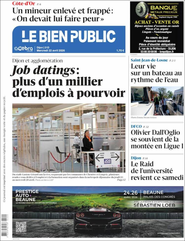 Portada de Le Bien Public (Francia)