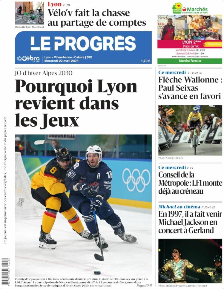 Portada de Progres de Fecamp (Francia)