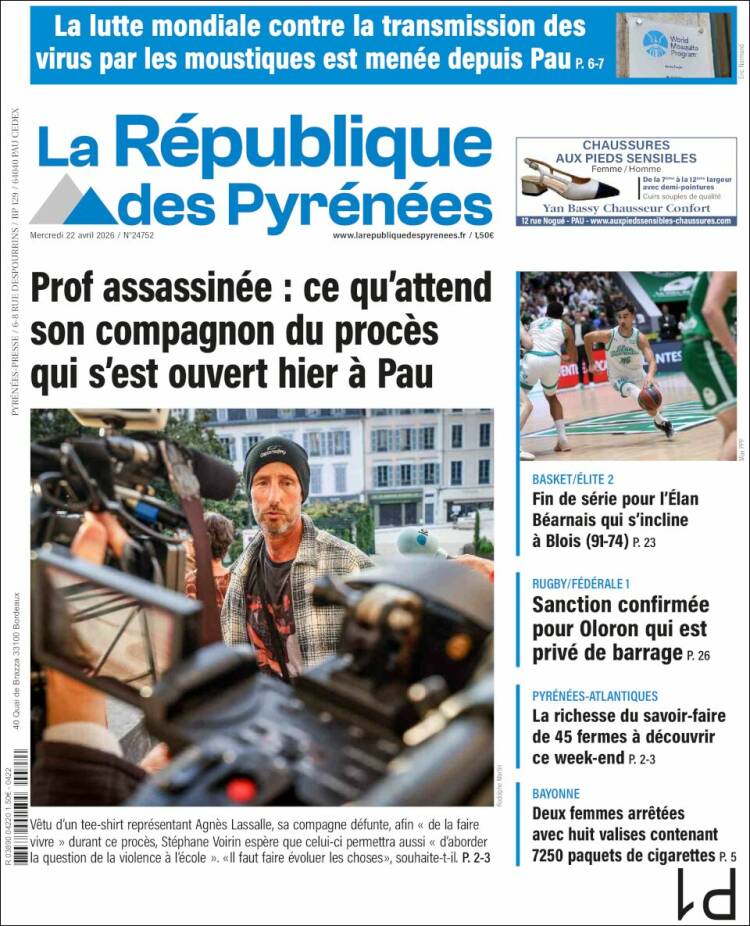 Portada de La République des Pyrénées (Francia)
