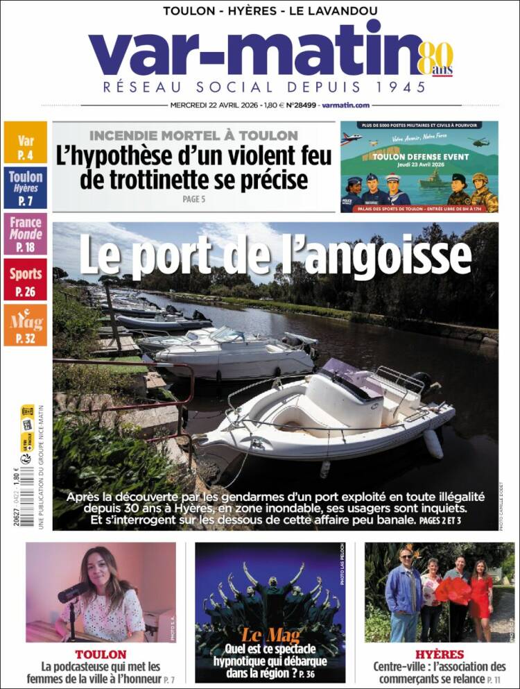 Portada de Var-Matin (Francia)