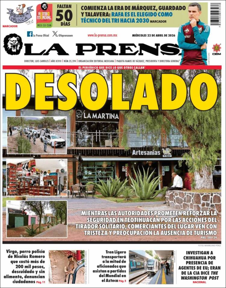 Portada de La Prensa (M&eacute;xico)
