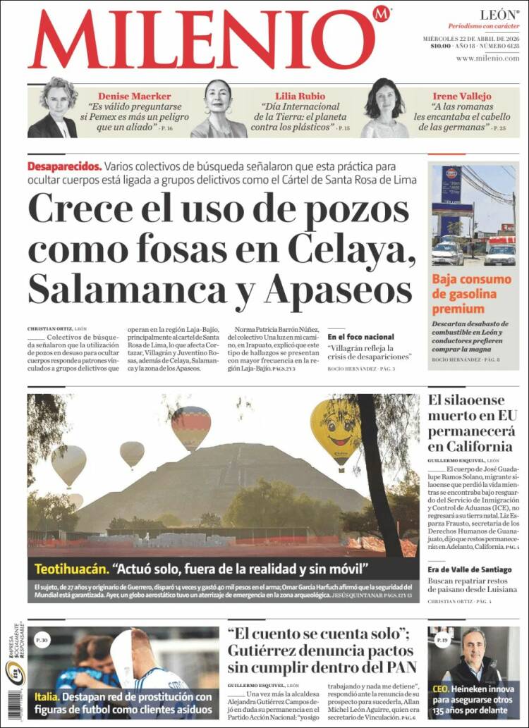 Portada de Milenio de León (M&eacute;xico)