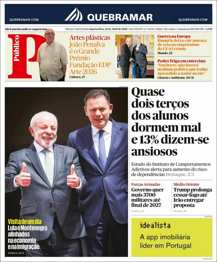 Portada de Público (Portugal)