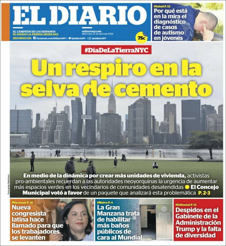 Portada de El Diario NY (USA)