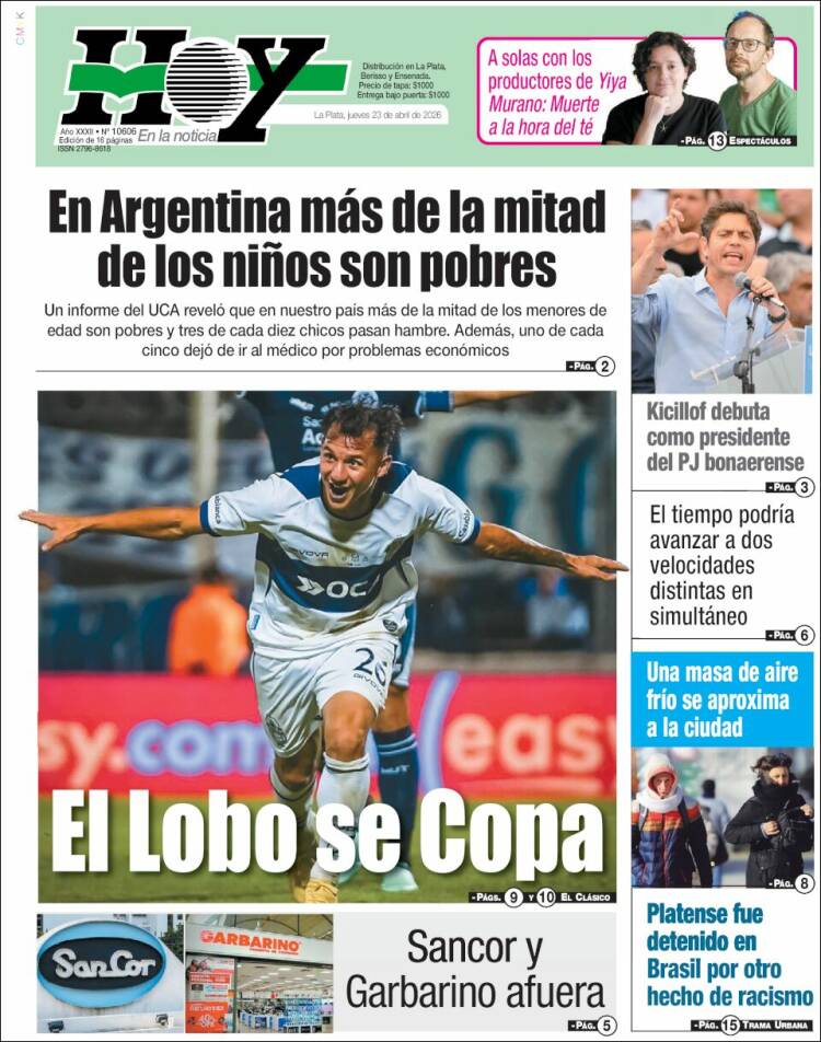 Portada de Diario Hoy (Argentina)