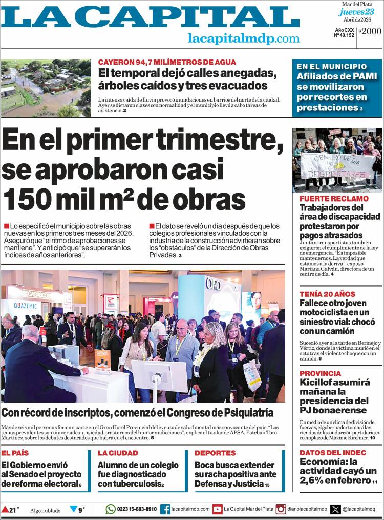 Portada de Diario La Capital - Mar del Plata (Argentina)