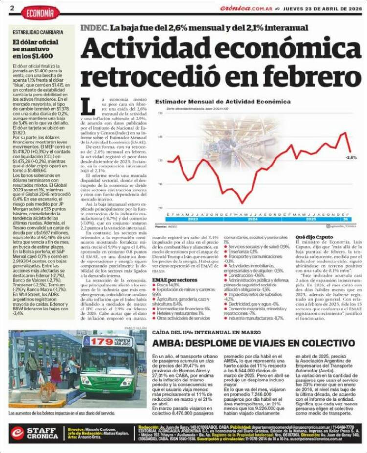 Portada de La Voz del Chaco (Argentina)