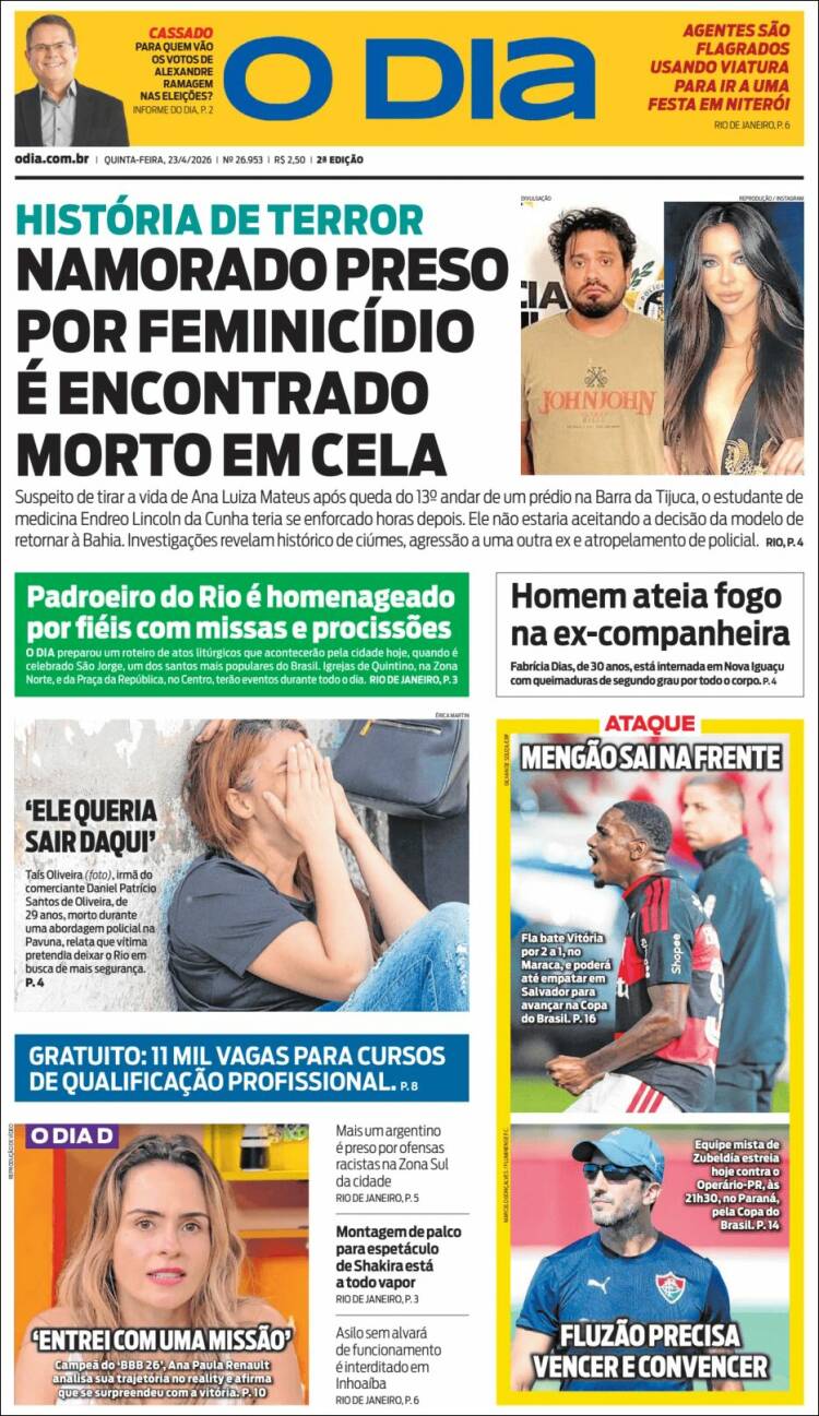Portada de O Dia (Brasil)