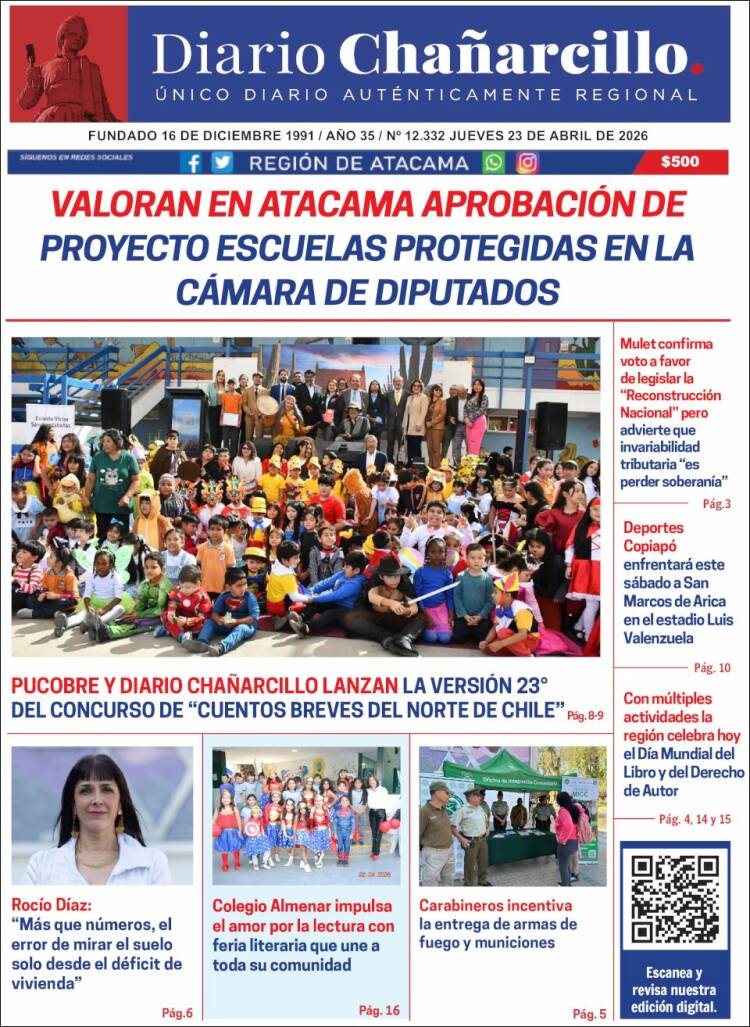 Portada de Diario Chañarcillo (Chile)