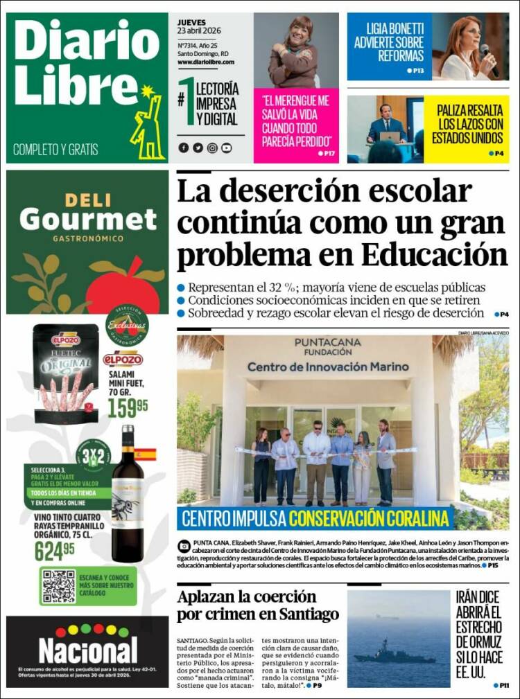 Portada de Diario Libre (R. Dominicana)
