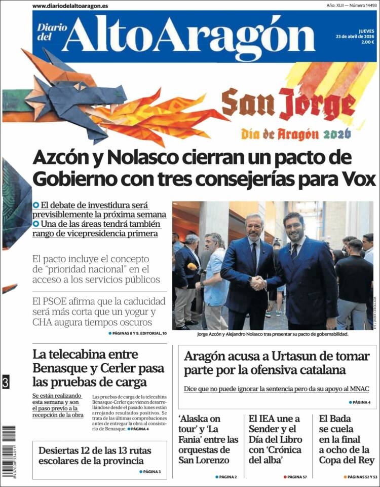 Portada de Diario del AltoAragón (Espa&ntilde;a)