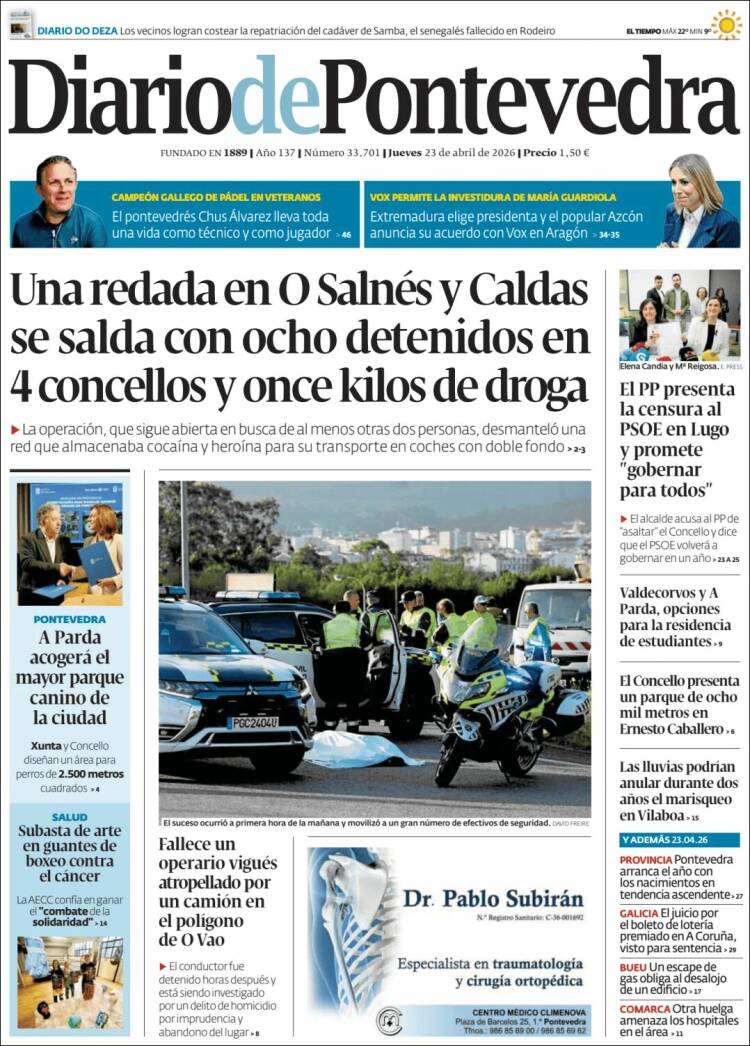 Portada de Diario de Pontevedra (Espa&ntilde;a)
