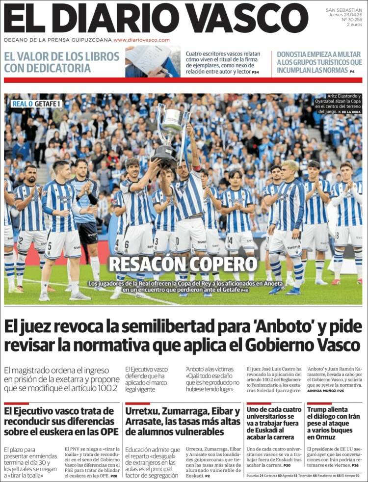 Portada de Diario Vasco (Espa&ntilde;a)