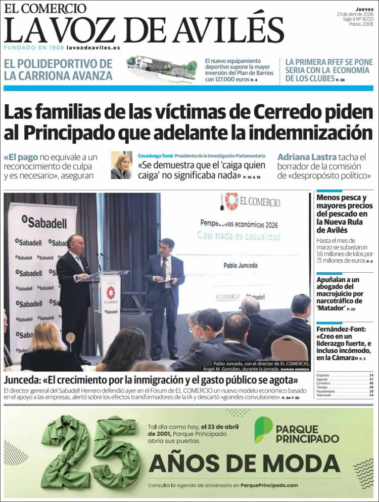 Portada de El Comercio - Avilés (Spain)