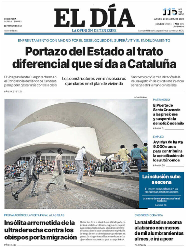 Portada de El Día (Espa&ntilde;a)