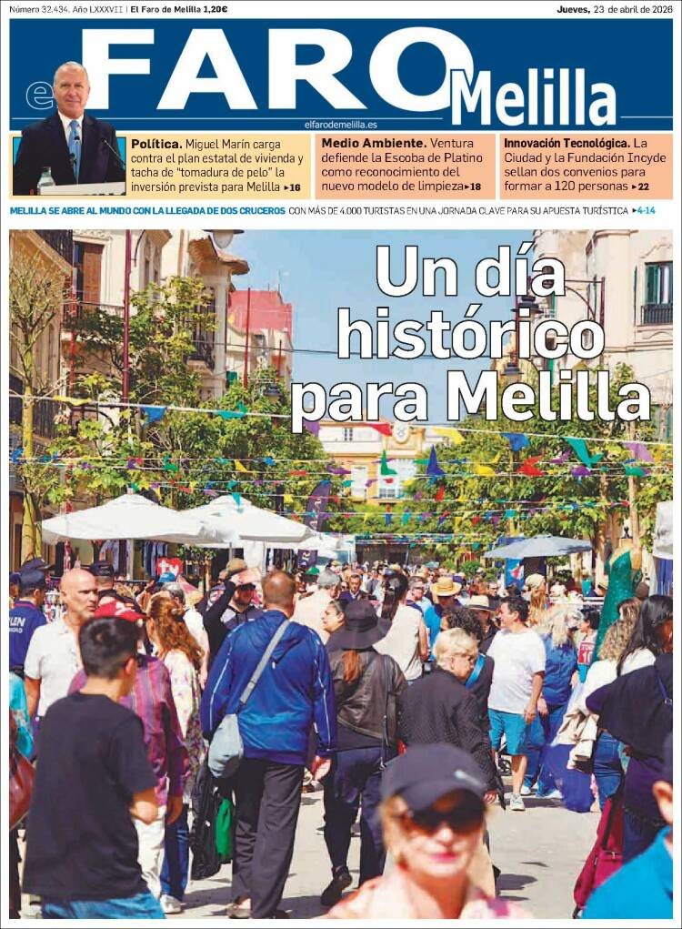 Portada de El Faro de Melilla (Espa&ntilde;a)