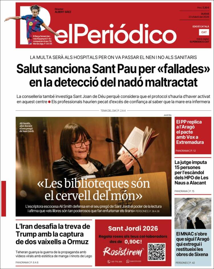 Portada de El Periódico de Catalunya (Espa&ntilde;a)