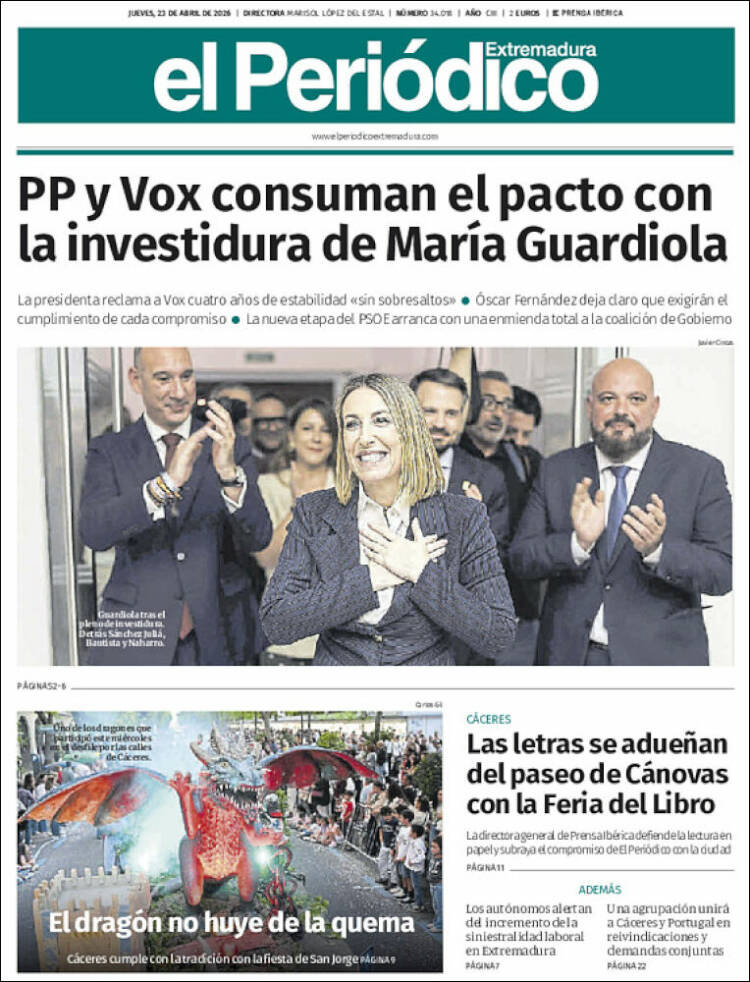 Portada de El Periódico de Extremadura (Espa&ntilde;a)