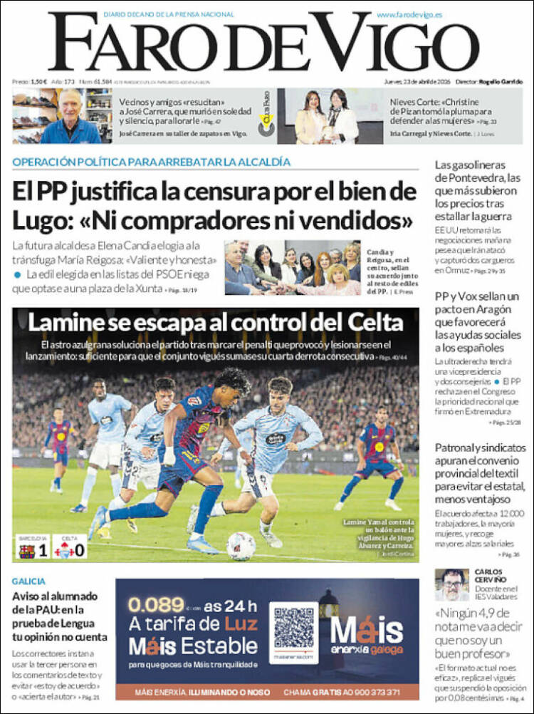 Portada de Faro de Vigo (Espa&ntilde;a)