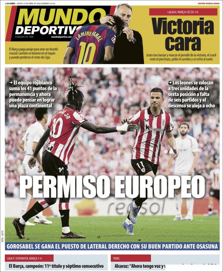 Portada de Mundo Deportivo Bizkaia (Espa&ntilde;a)