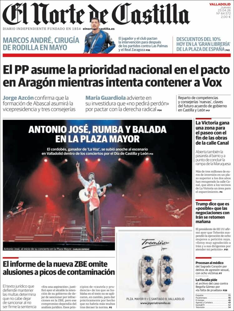 Portada de Norte de Castilla - Valladolid (Espa&ntilde;a)