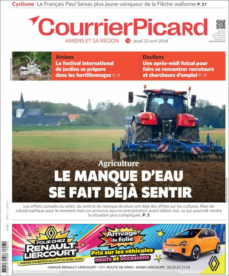 Portada de Courrier Picard (Francia)
