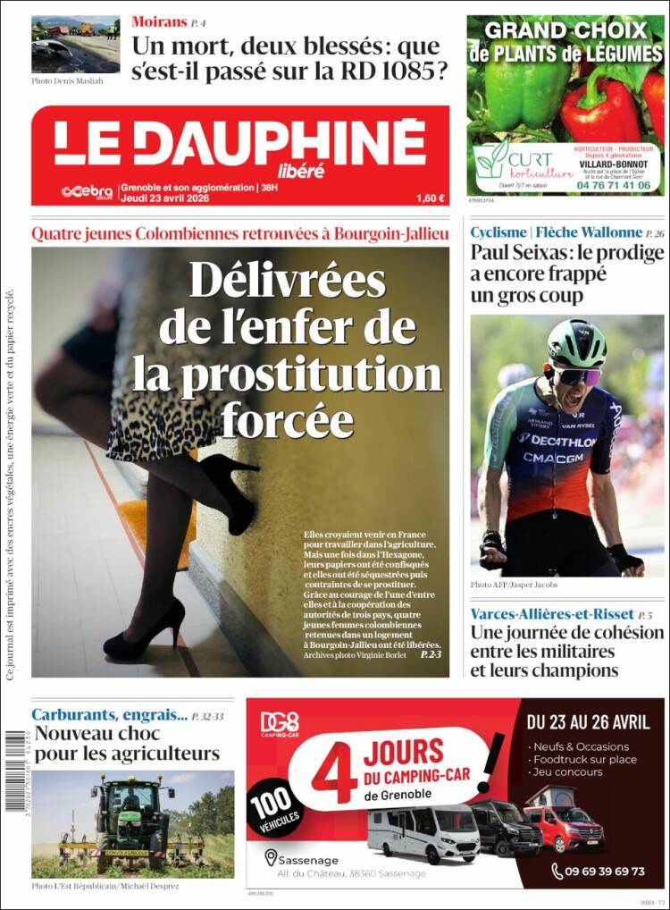 Portada de Le Dauphiné Libéré (Francia)