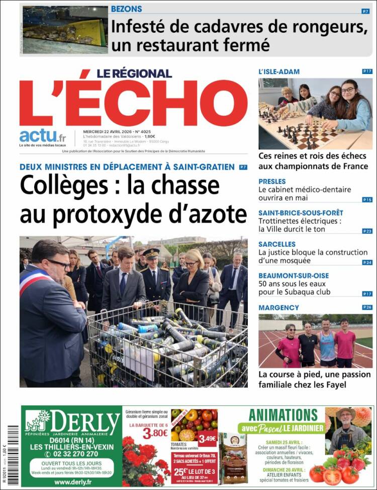 Portada de L'Echo de la Haute-Vienne (Francia)