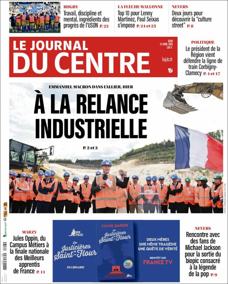 Portada de Le Journal du Centre (Francia)