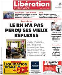 Portada de Libération Champagne (Francia)