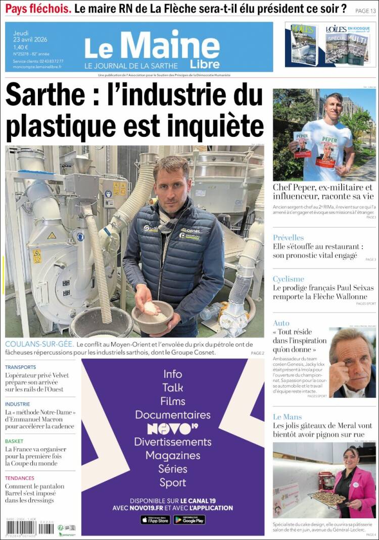 Portada de Le Maine Libre (Francia)