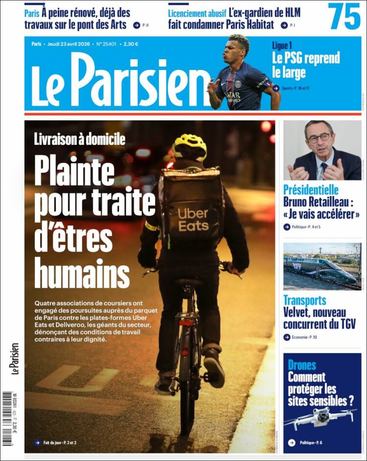 Portada de Le Parisien (France)