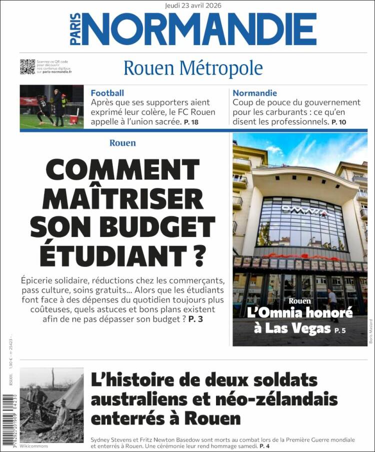 Portada de Paris Normandie (Francia)