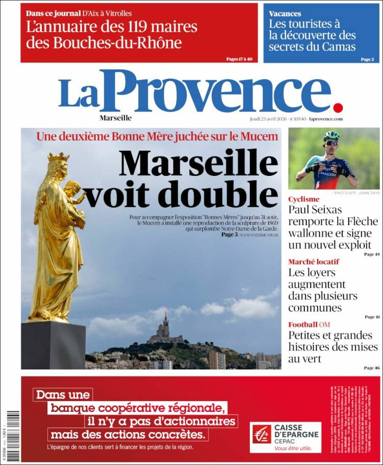 Portada de La Provence (Francia)
