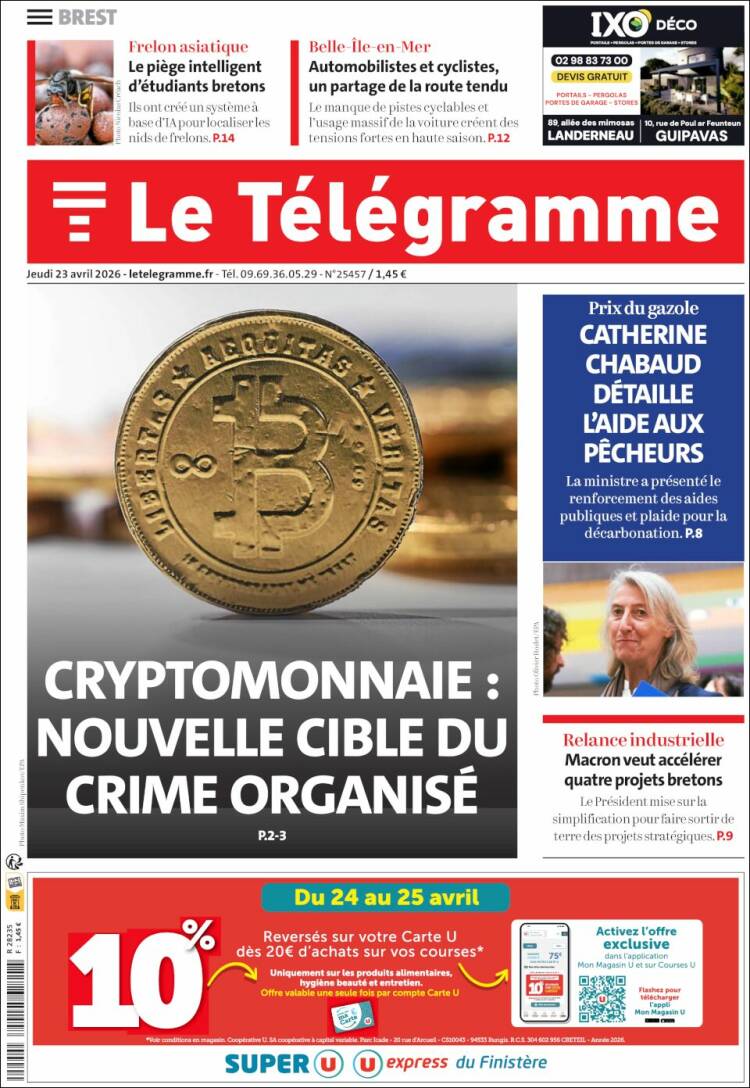 Portada de Télégramme (Francia)