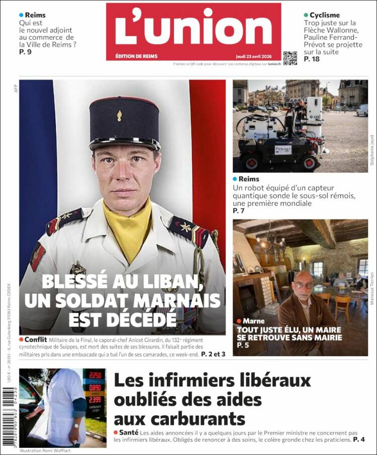 Portada de L'Union (Francia)