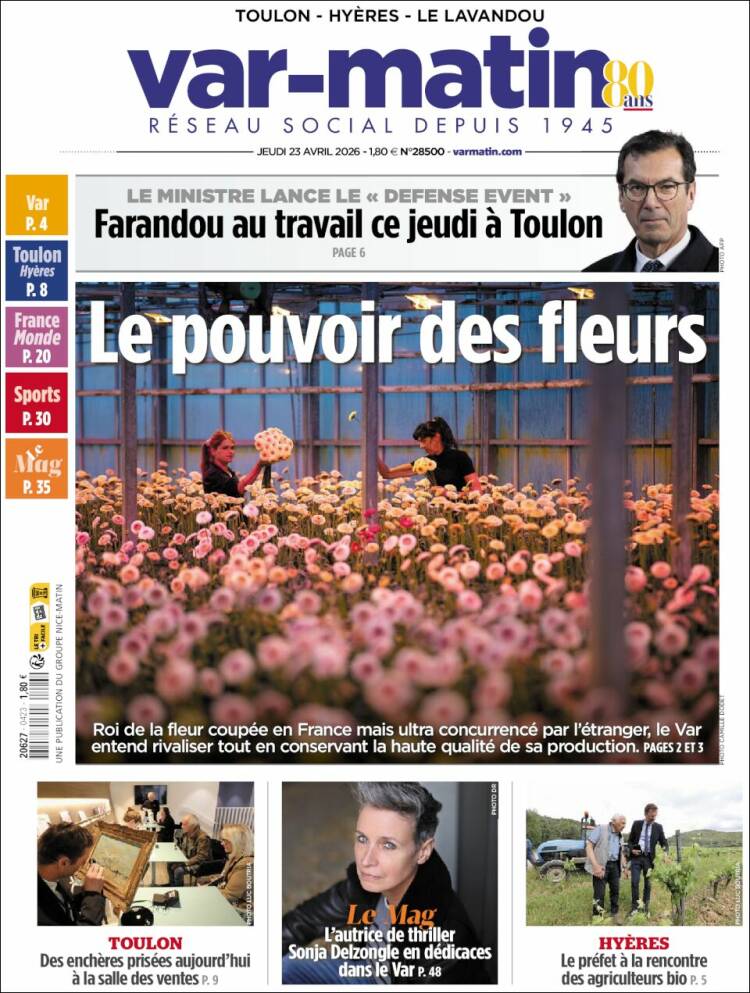 Portada de Var-Matin (Francia)