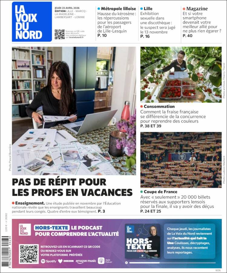 Portada de La Voix du Nord (France)