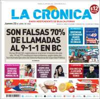 Portada de La Crónica de Baja California (M&eacute;xico)