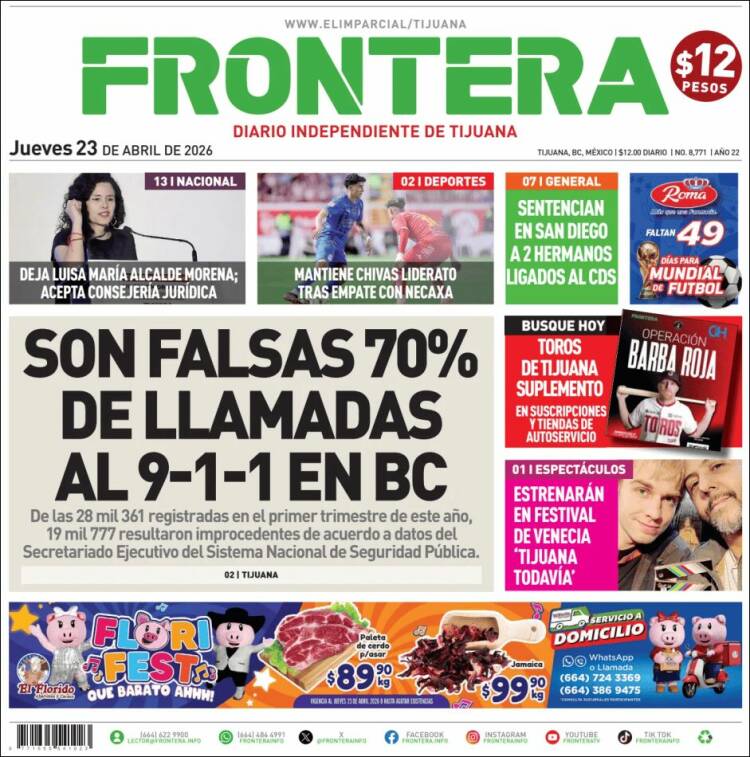 Portada de Frontera (M&eacute;xico)