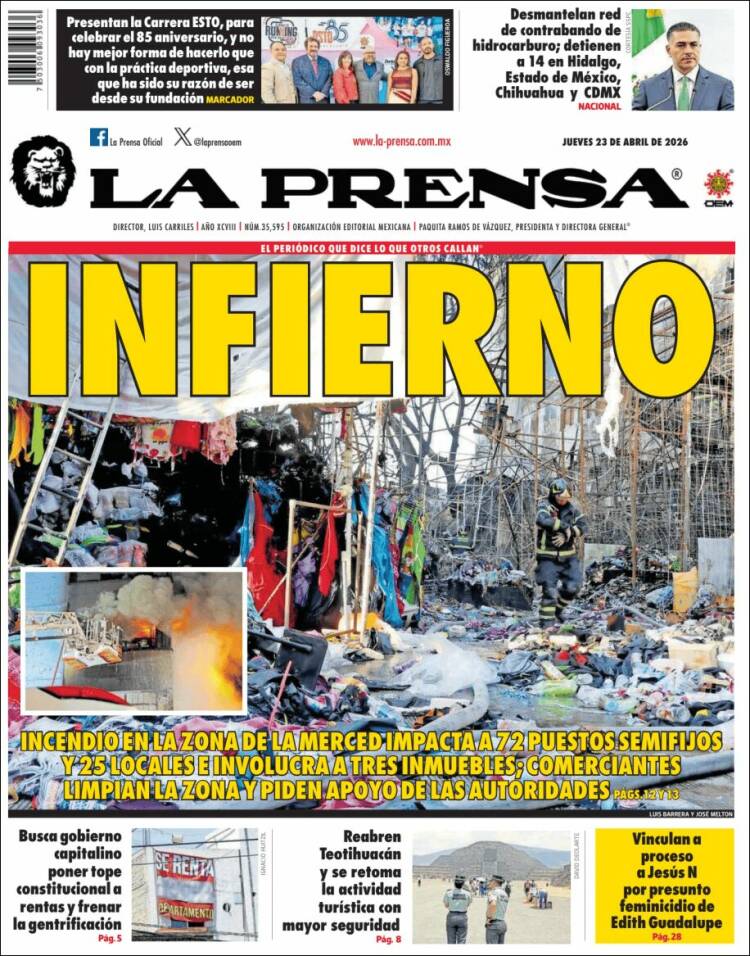 Portada de La Prensa (M&eacute;xico)