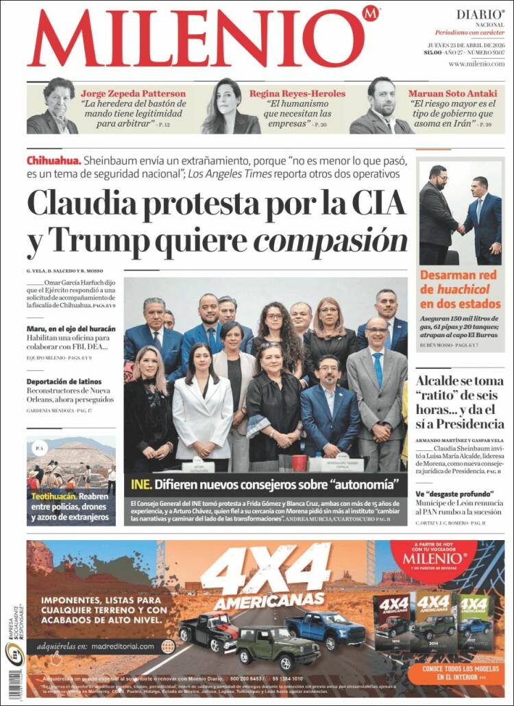 Portada de Milenio (M&eacute;xico)