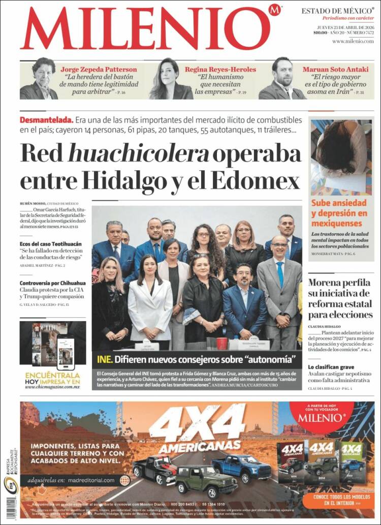 Portada de Milenio - Estado de México (M&eacute;xico)